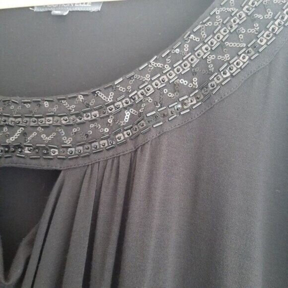 ADDITION ELLE Short Sleeve Tunic Top Beaded Neckline PLUS Sz 4X - Picture 5 of 10